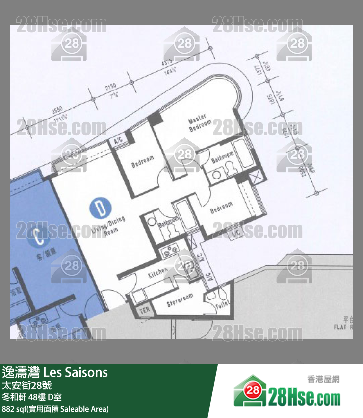 逸濤灣 冬和軒48樓 D室 平面圖