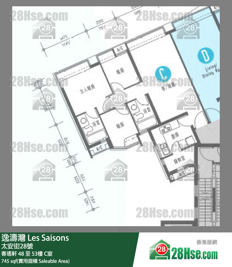 逸濤灣 春瑤軒51樓 C室 平面圖