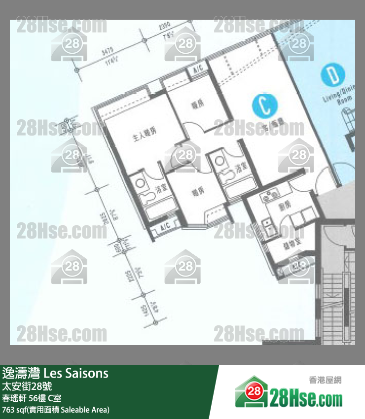 逸濤灣 春瑤軒56樓 C室 平面圖