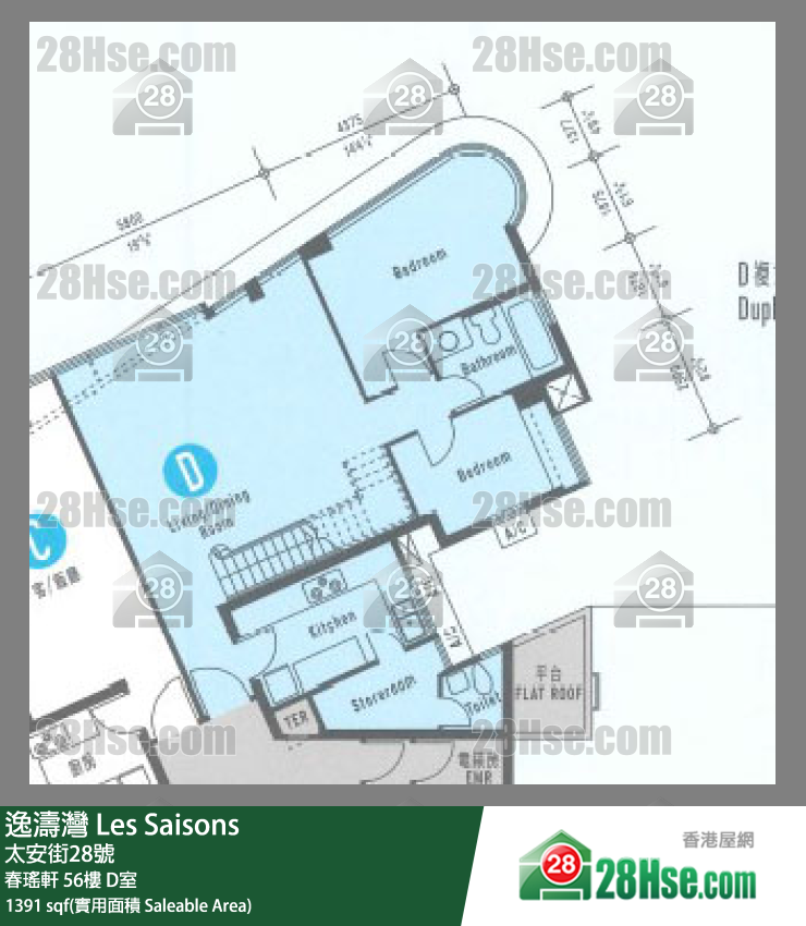 逸涛湾 春瑶轩56楼 D室 平面图