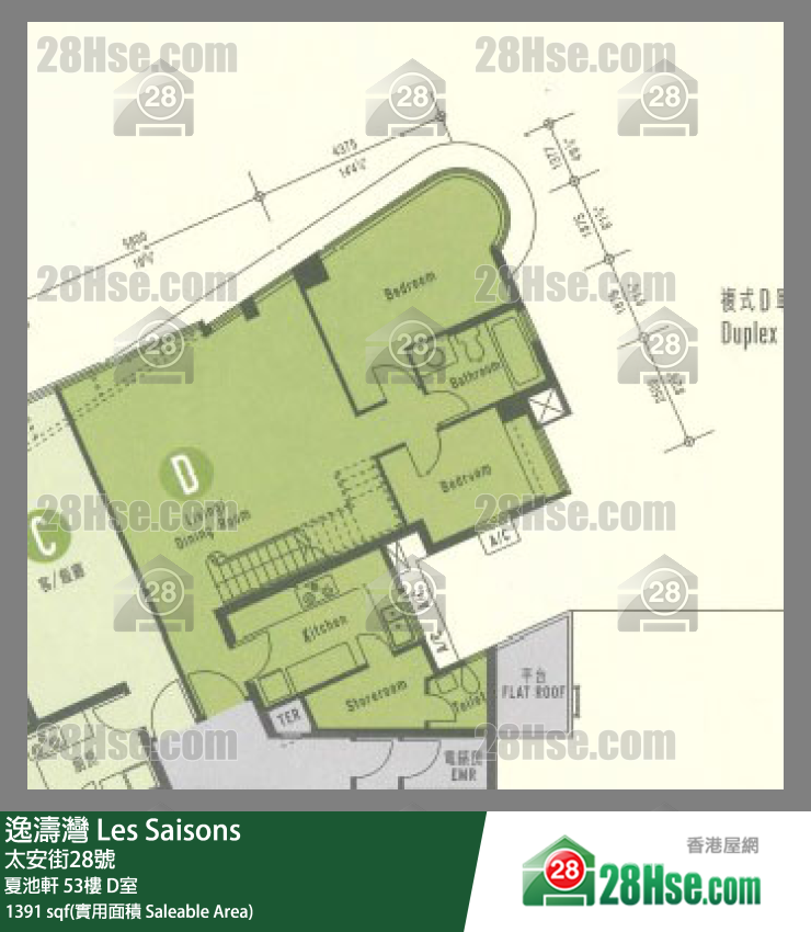 逸濤灣 夏池軒53樓 D室 平面圖