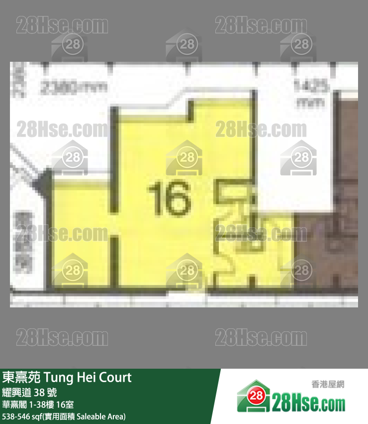 东熹苑 华熹阁18楼 16室 平面图