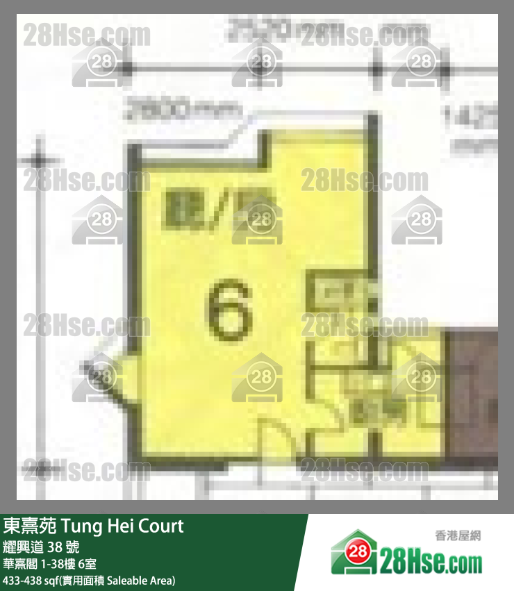 东熹苑 华熹阁8楼 6室 平面图