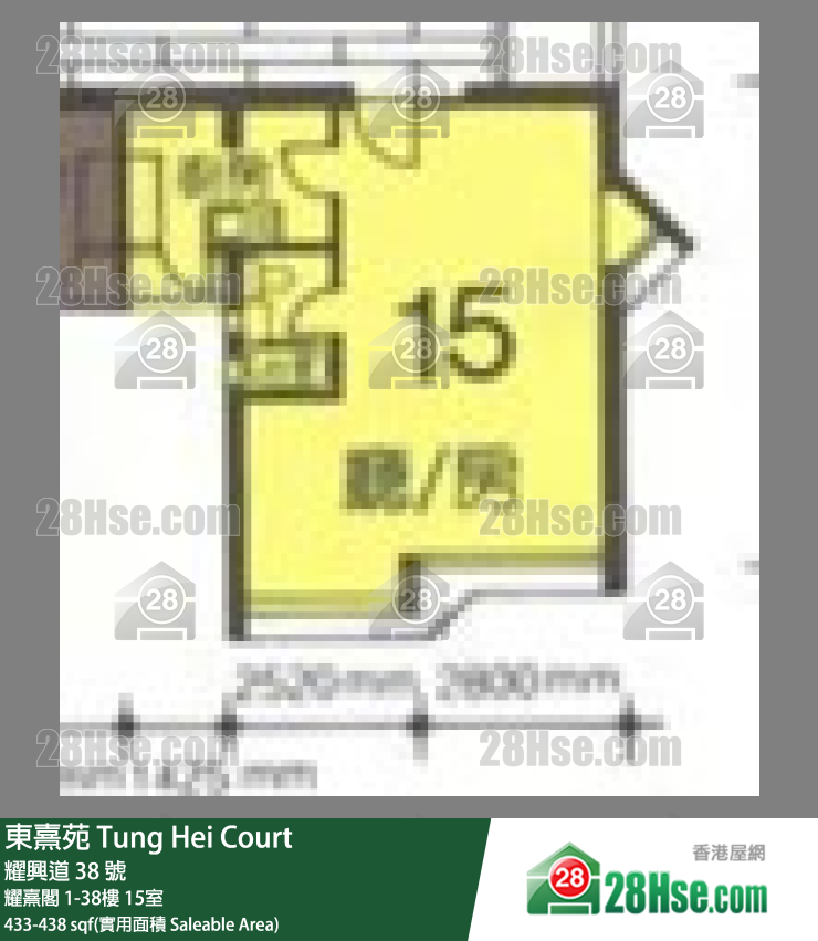 东熹苑 耀熹阁36楼 15室 平面图
