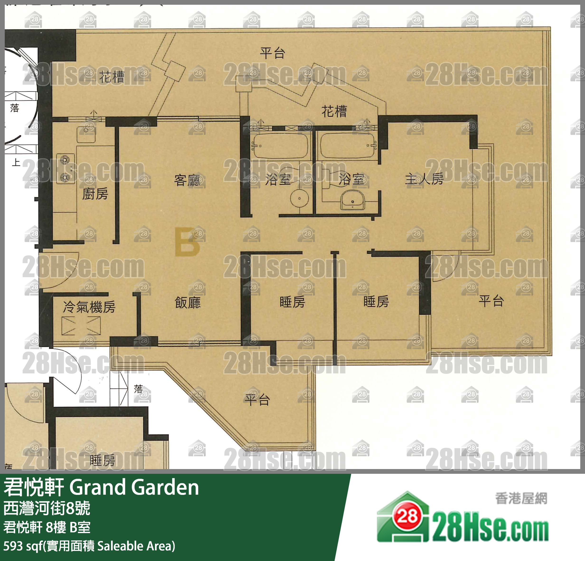 君悅軒 君悅軒 8樓 B室 平面圖