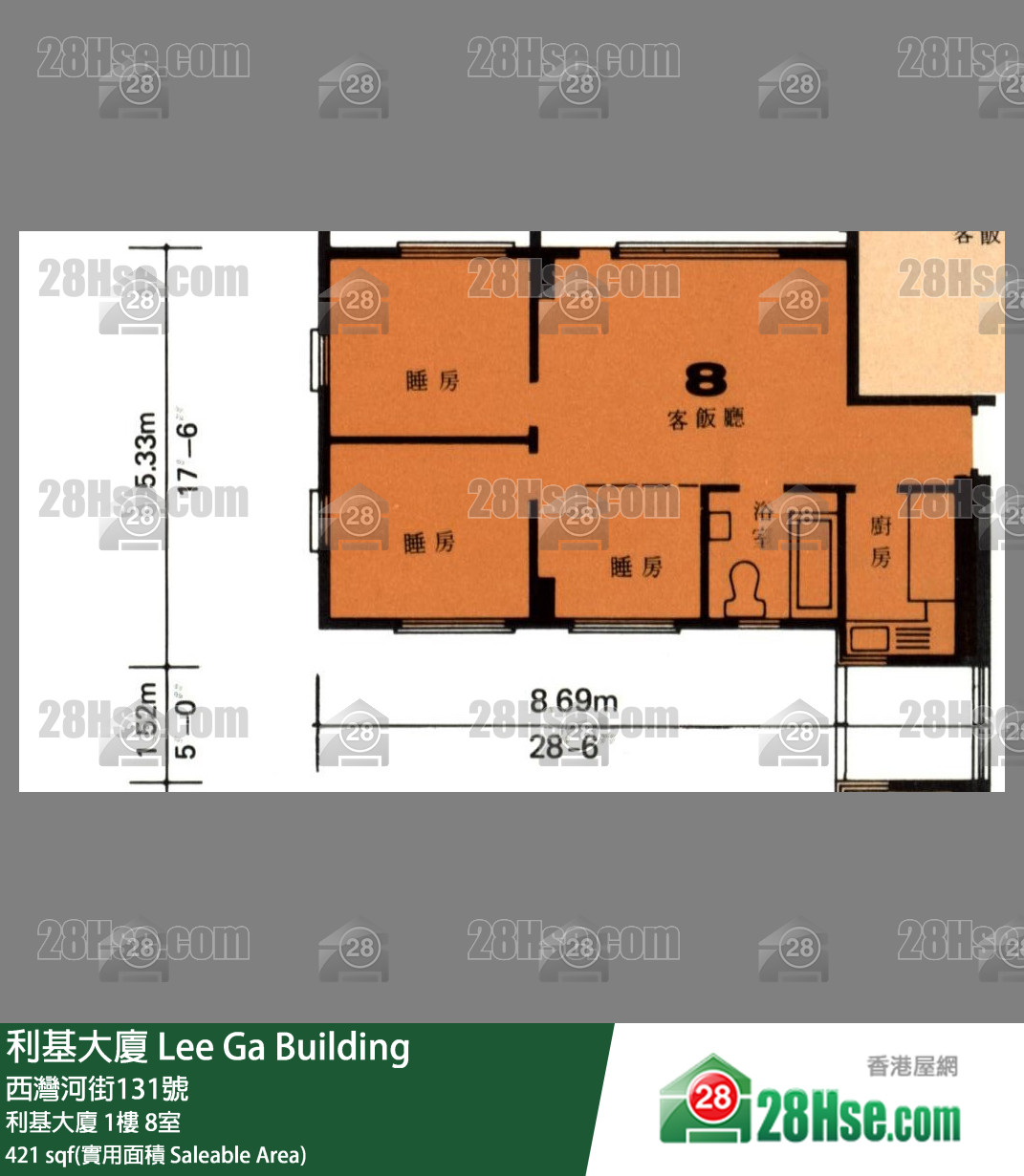 利基大廈 利基大廈1樓 8室 平面圖