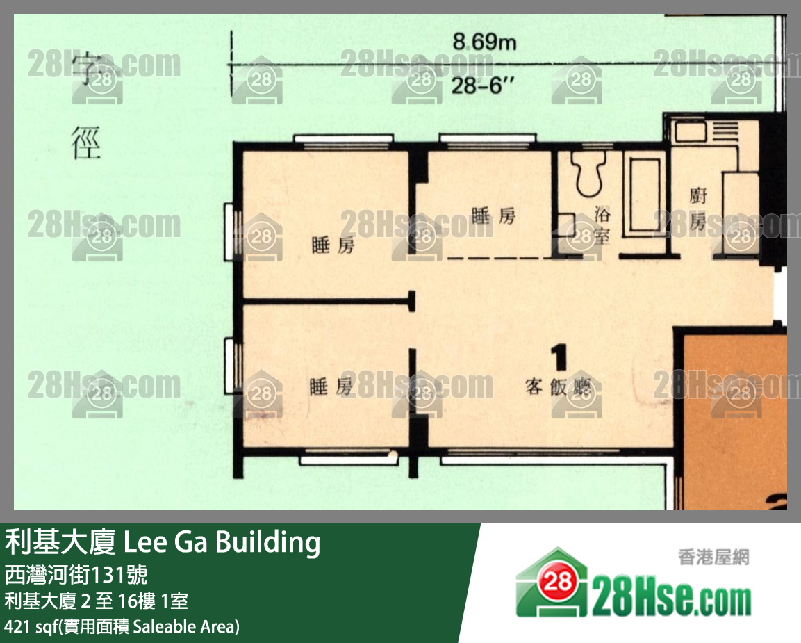 利基大廈 利基大廈15樓 1室 平面圖