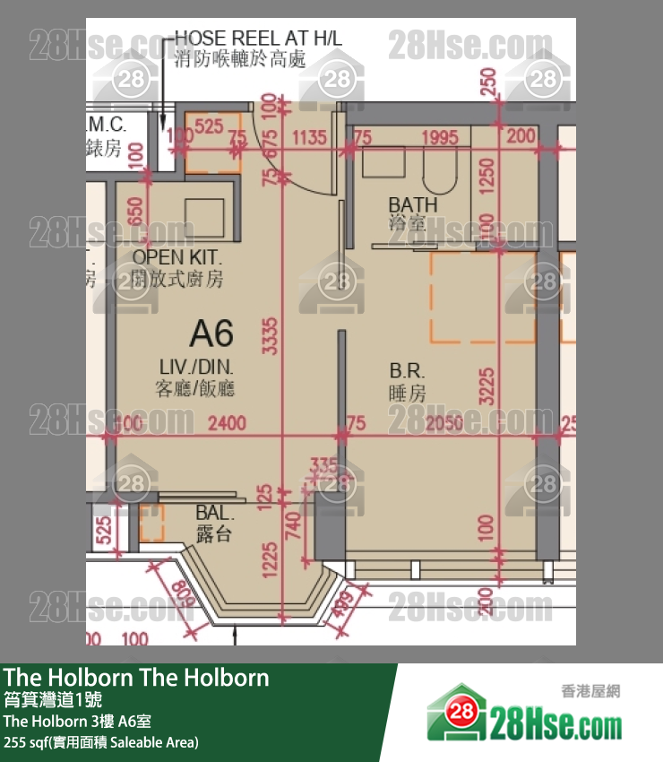 The Holborn The Holborn 3楼 A6室 平面图