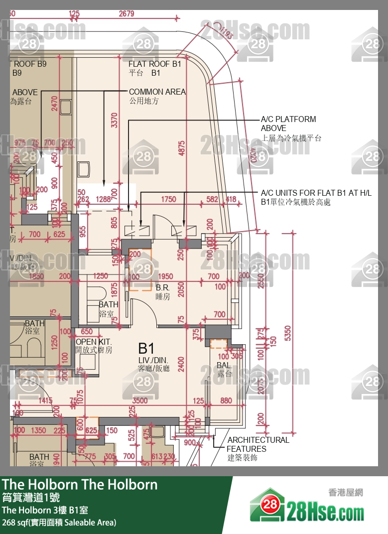 The Holborn The Holborn 3楼 B1室 平面图