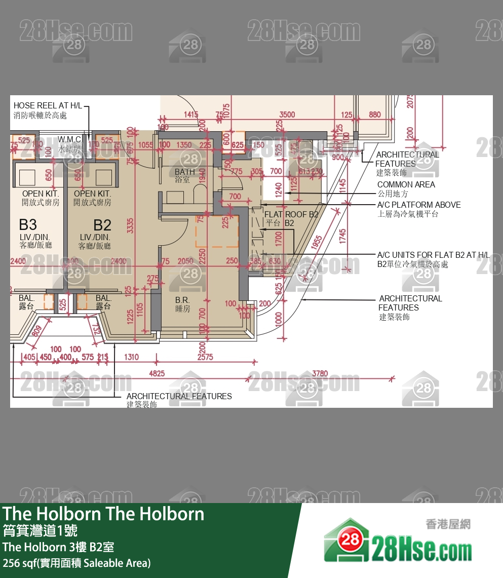 The Holborn The Holborn 3楼 B2室 平面图