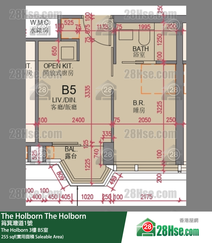 The Holborn The Holborn 3楼 B5室 平面图
