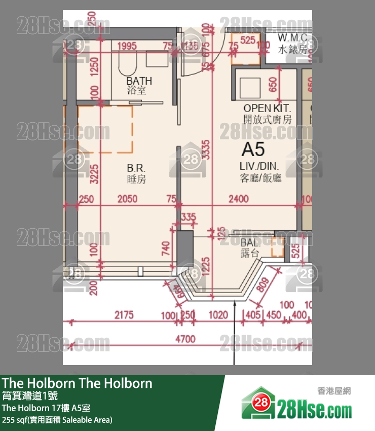 The Holborn The Holborn 17楼 A5室 平面图