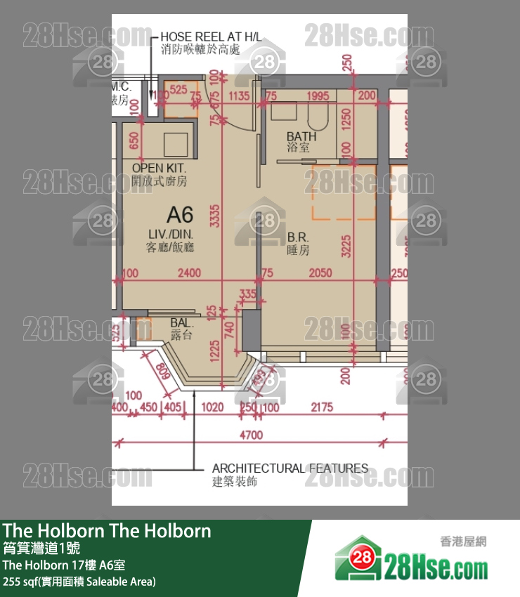 The Holborn The Holborn 17楼 A6室 平面图