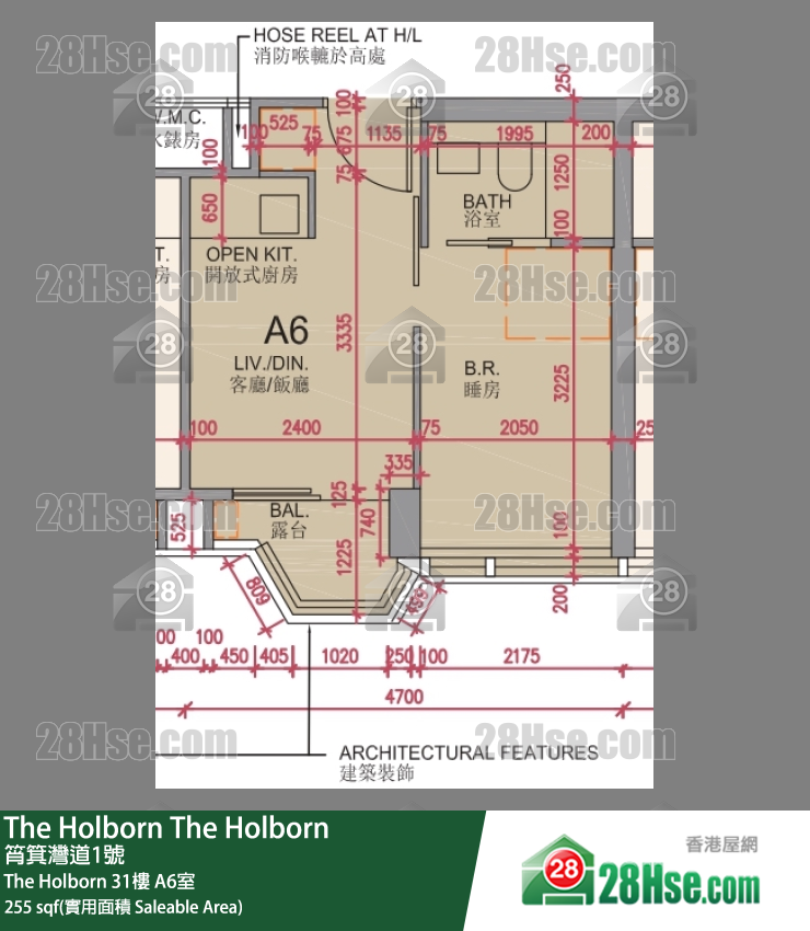 The Holborn The Holborn 31楼 A6室 平面图