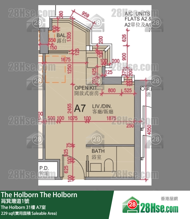 The Holborn The Holborn 31楼 A7室 平面图