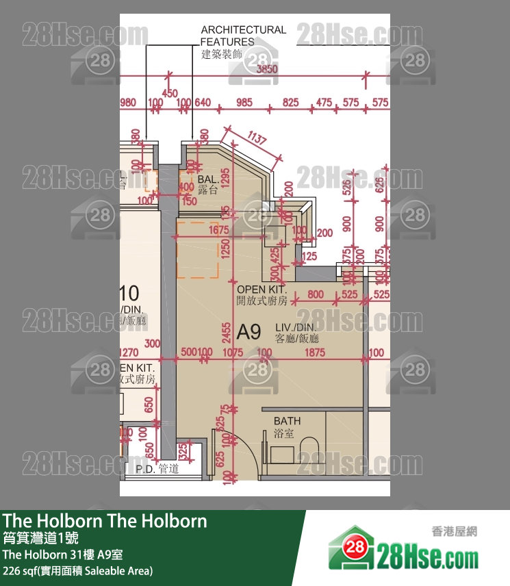 The Holborn The Holborn 31楼 A9室 平面图
