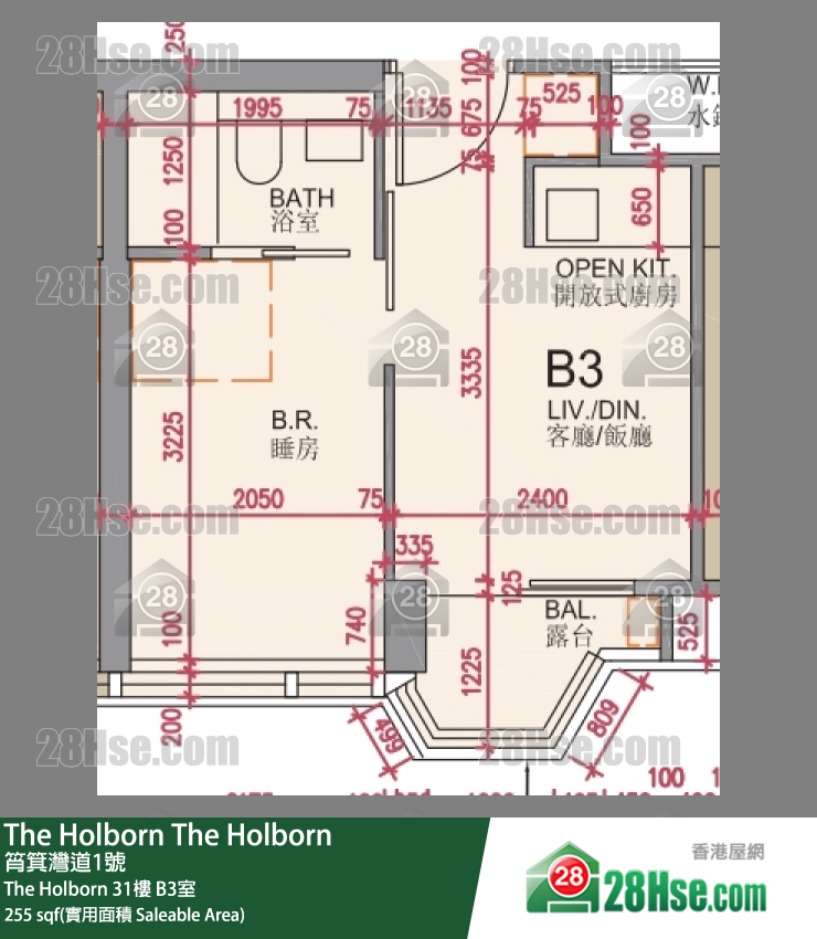 The Holborn The Holborn 31楼 B3室 平面图