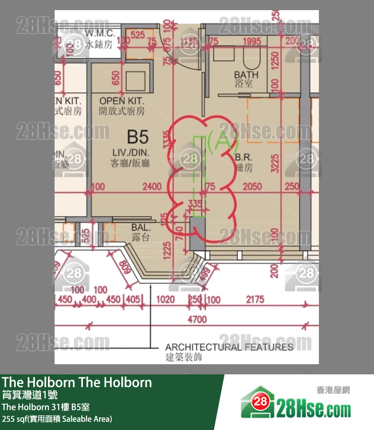 The Holborn The Holborn 31楼 B5室 平面图