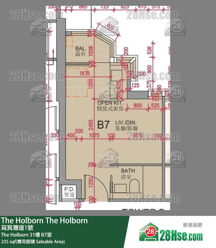 The Holborn The Holborn 31楼 B7室 平面图