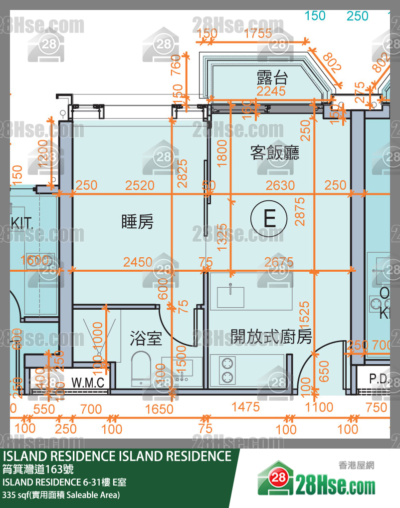 ISLAND RESIDENCE ISLAND RESIDENCE28楼 E室 平面图