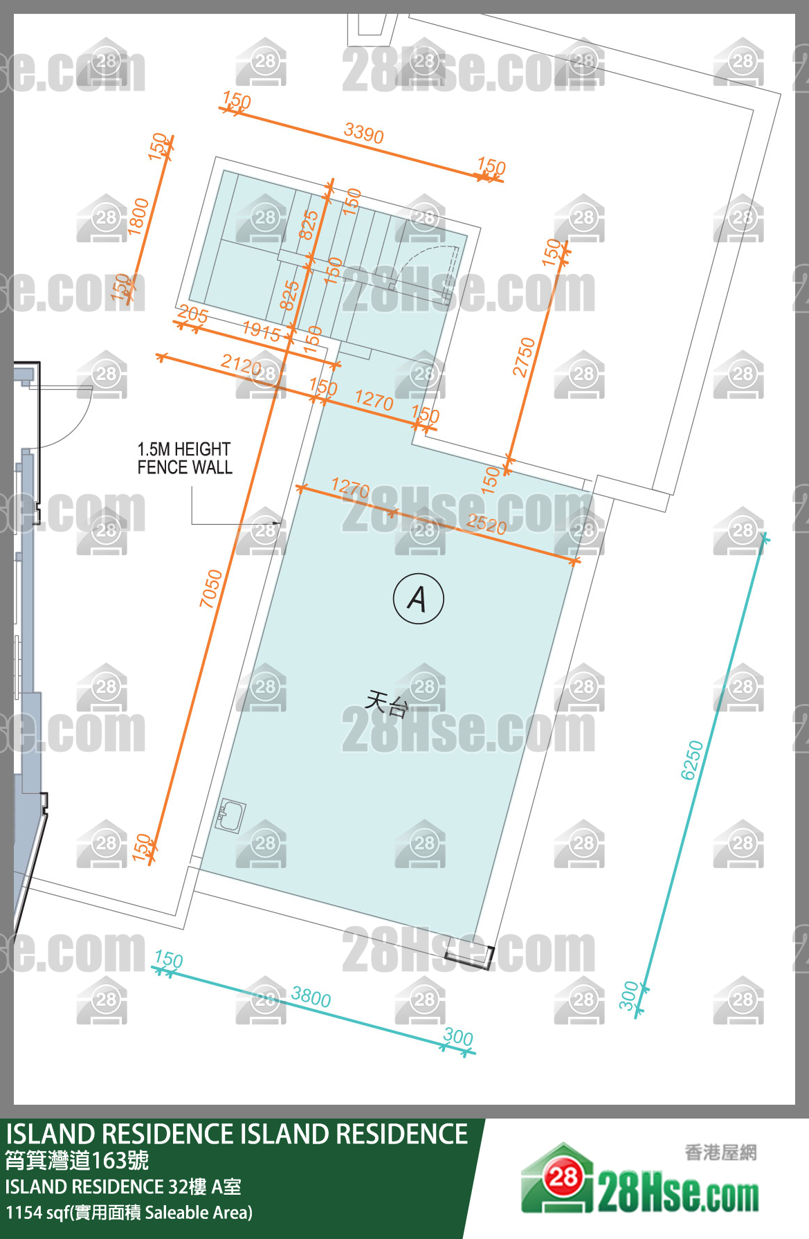ISLAND RESIDENCE ISLAND RESIDENCE 32楼 A室 平面图