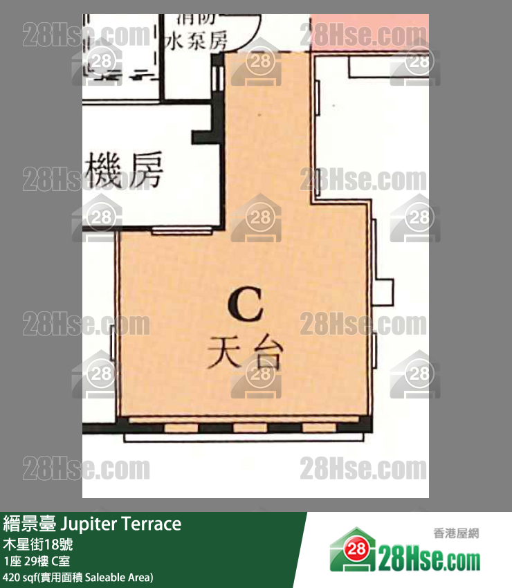 縉景臺 1座29樓 C室 平面圖