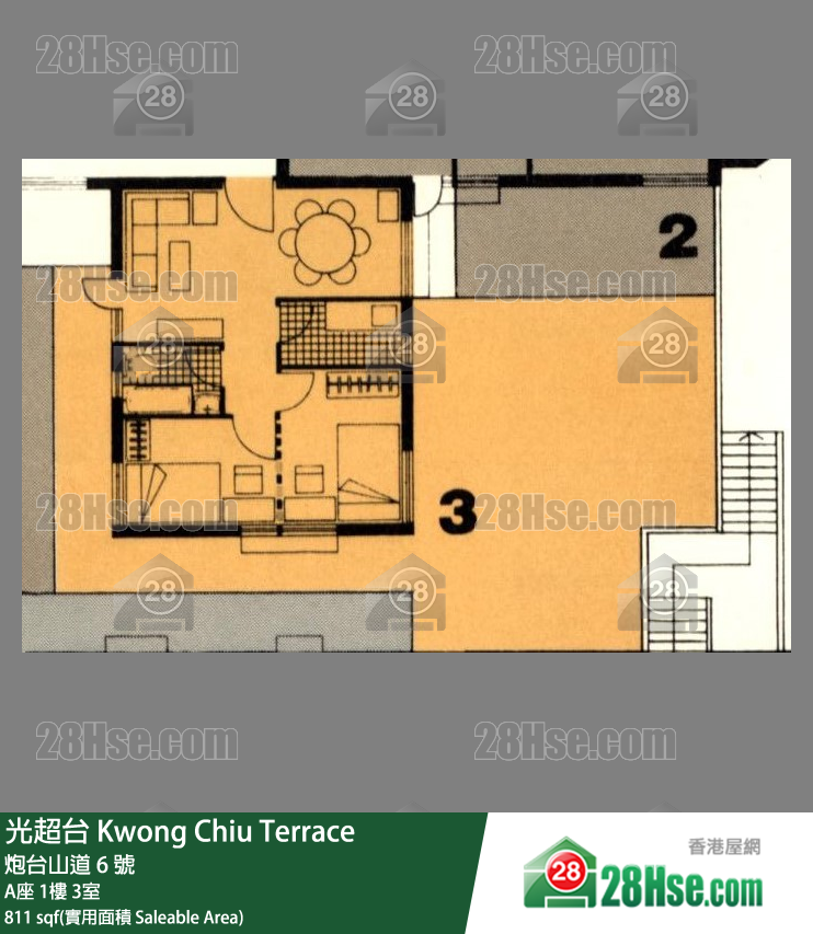 光超台 A座 1楼 3室 平面图