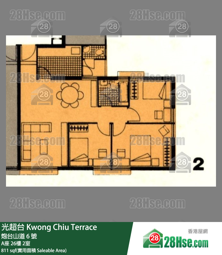 光超台 A座26樓 2室 平面圖