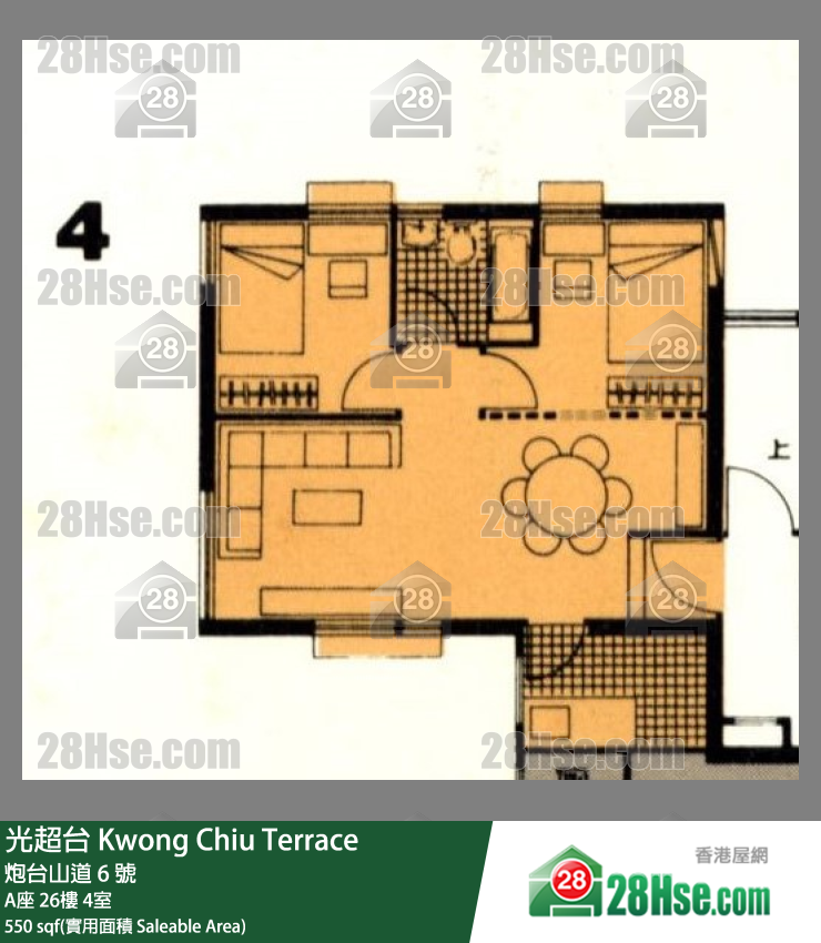 光超台 A座26樓 4室 平面圖