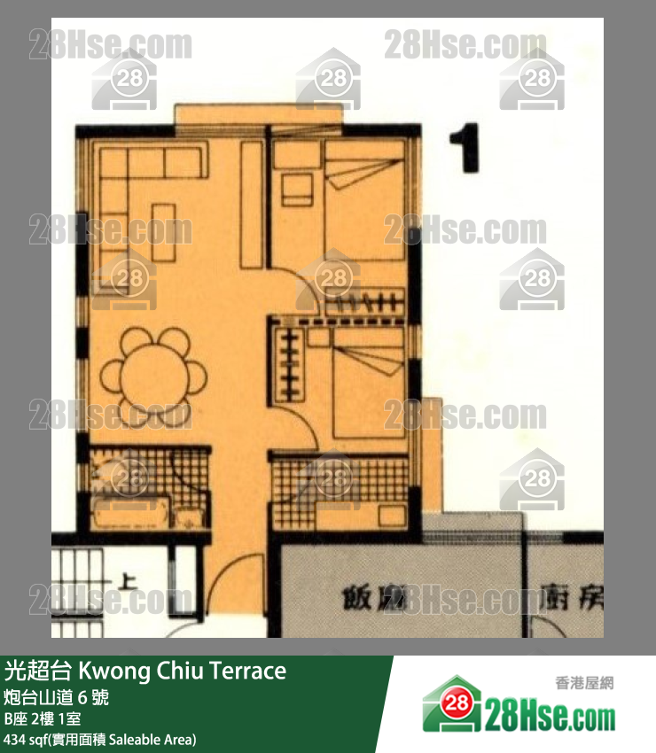 光超台 B座 2楼 1室 平面图