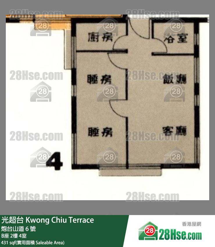 光超台 B座 2楼 4室 平面图