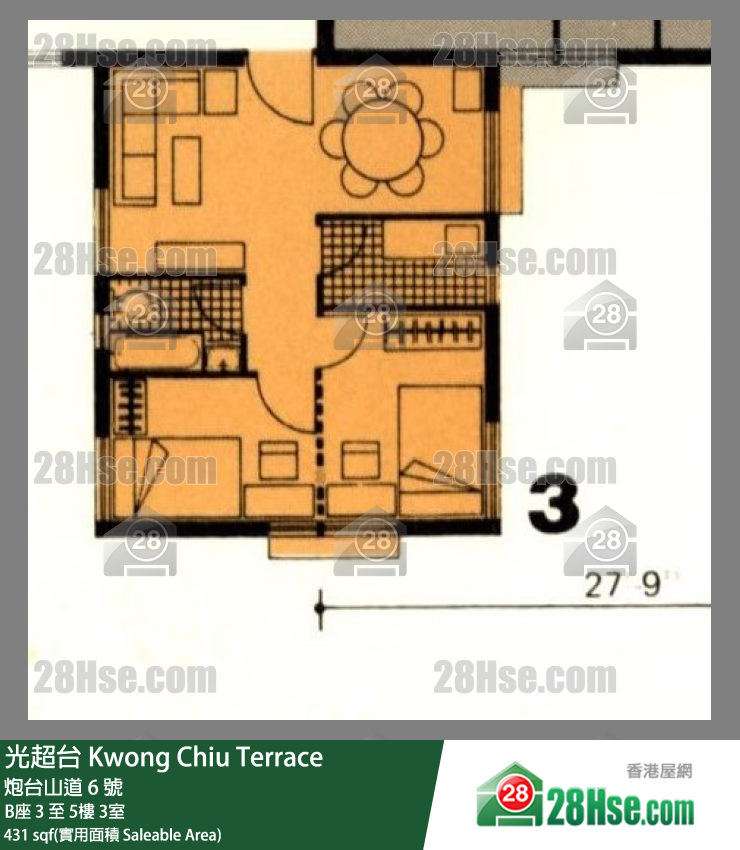 光超台 B座5楼 3室 平面图