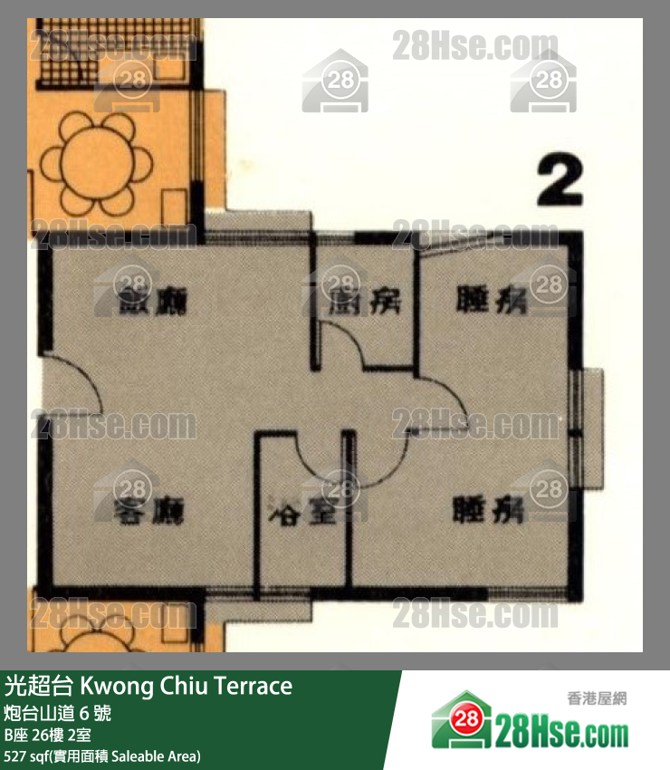 光超台 B座26楼 2室 平面图