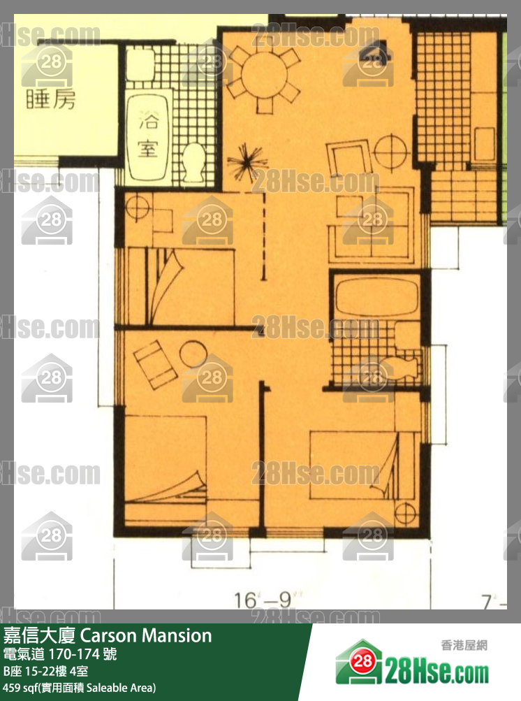 嘉信大厦 B座19楼 4室 平面图