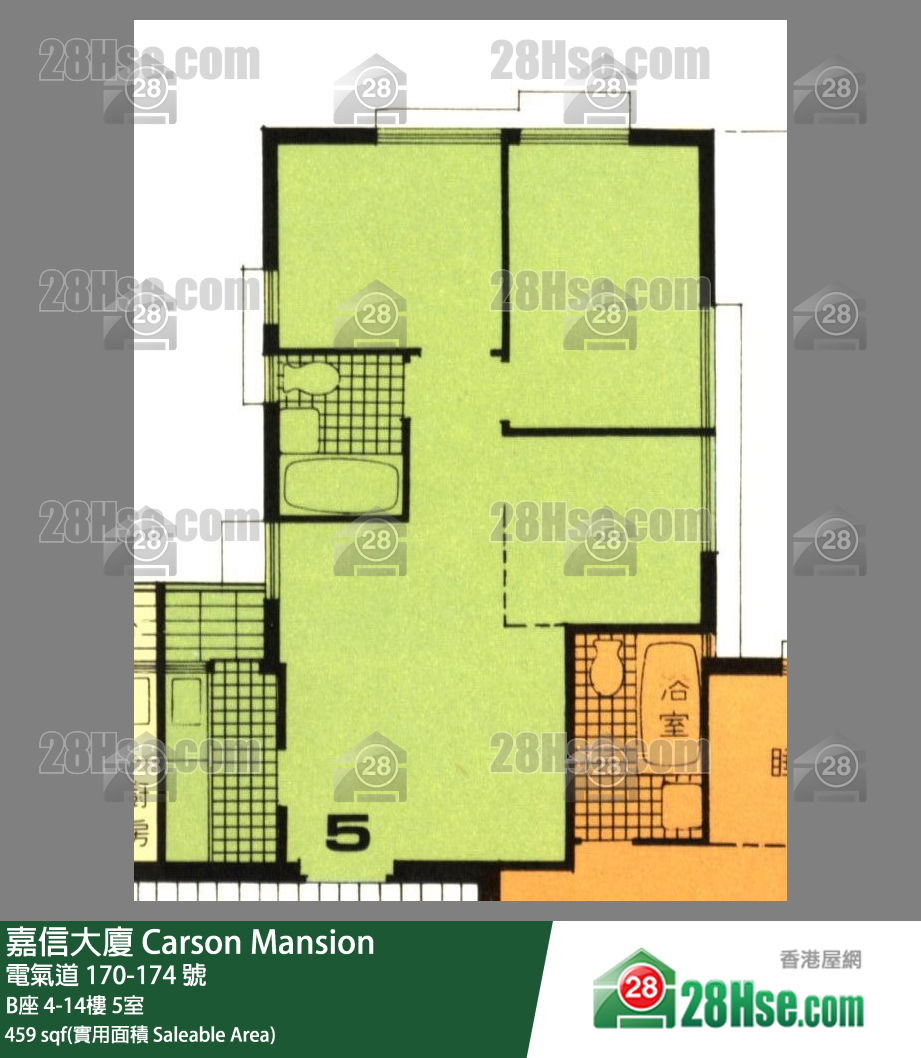 嘉信大厦 B座4楼 5室 平面图