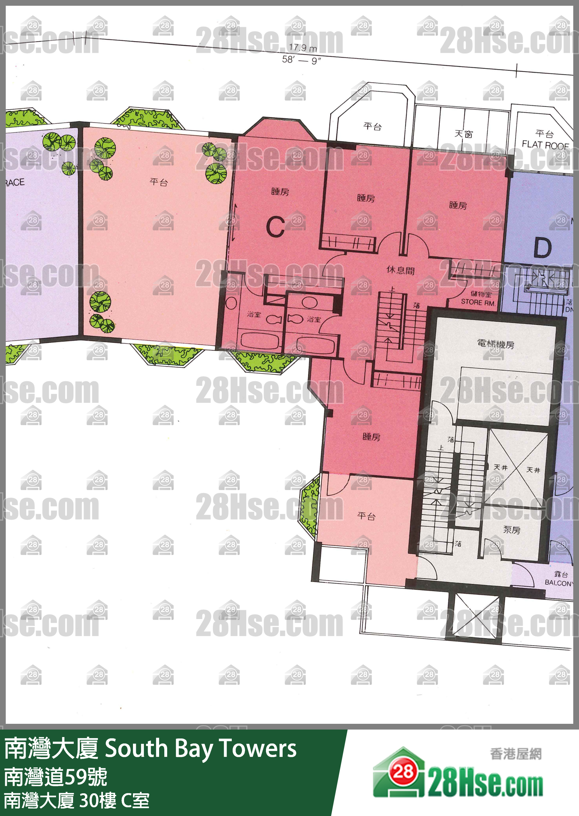 南灣大廈 南灣大廈30樓 C室 平面圖