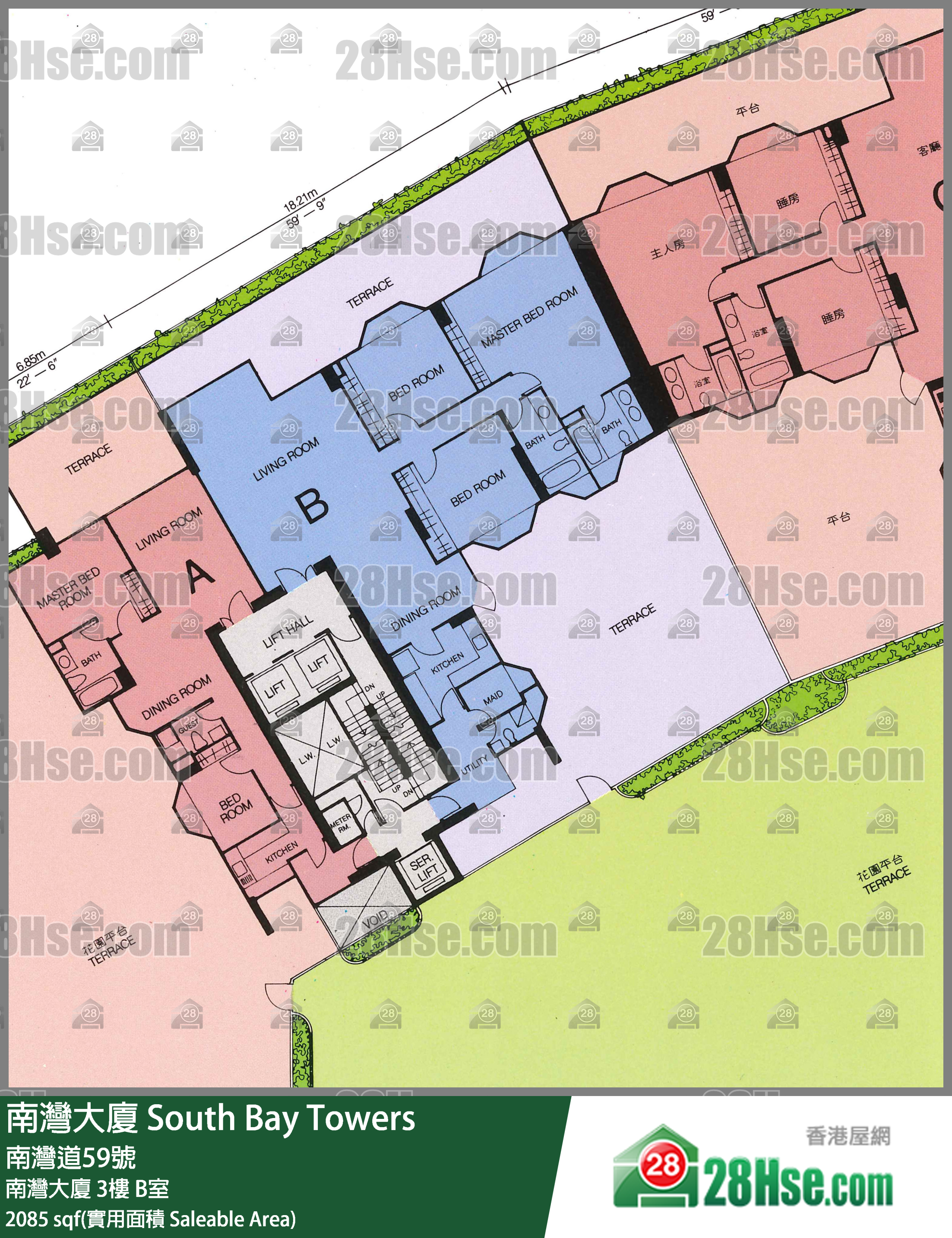 南灣大廈 南灣大廈3樓 B室 平面圖