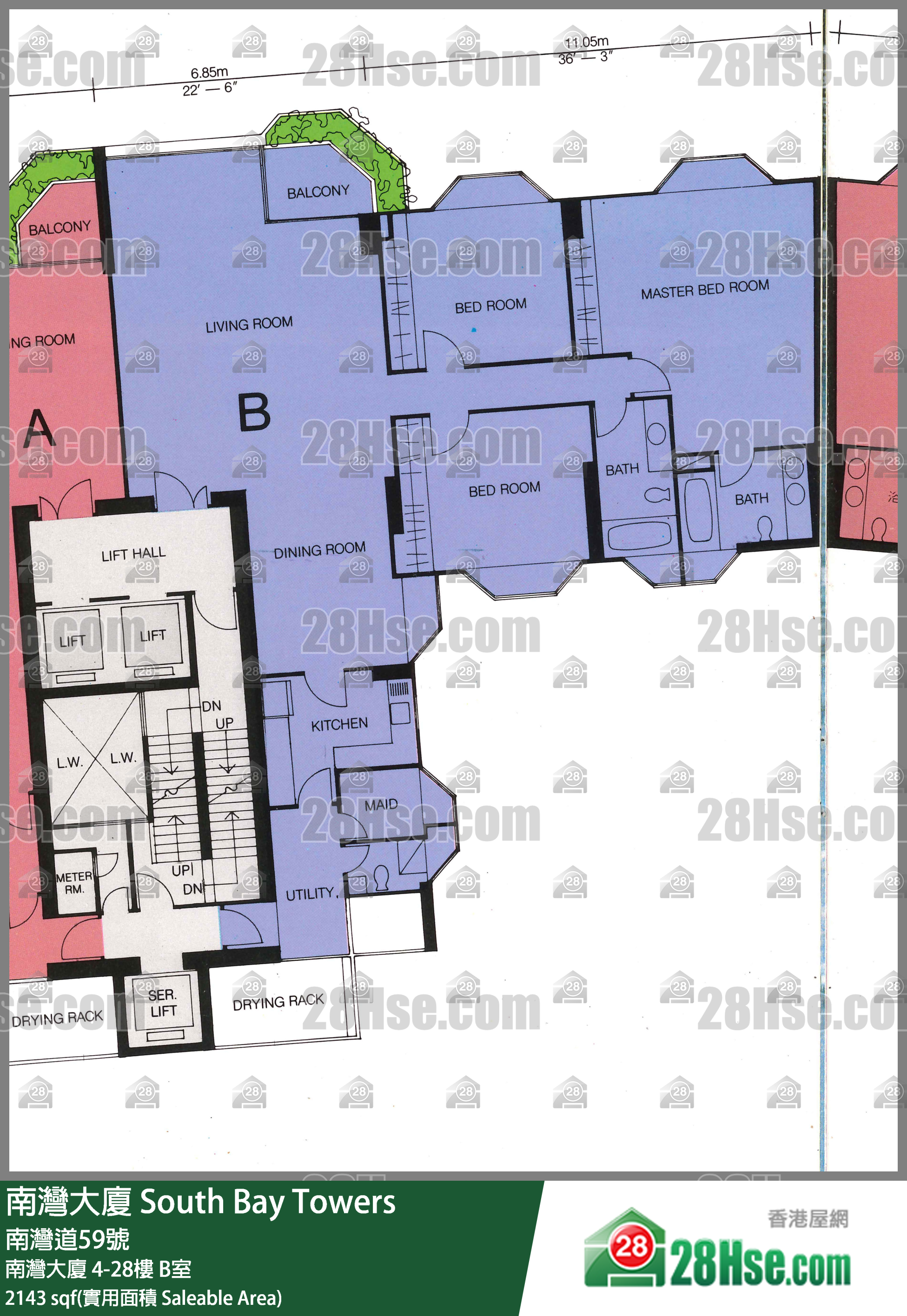 South Bay Towers Unit FloorPlan (Provided by 28Hse)