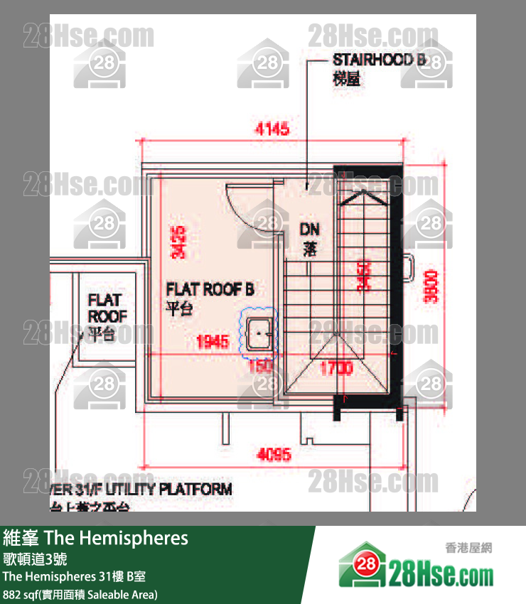 維峯 The Hemispheres31樓 B室 平面圖