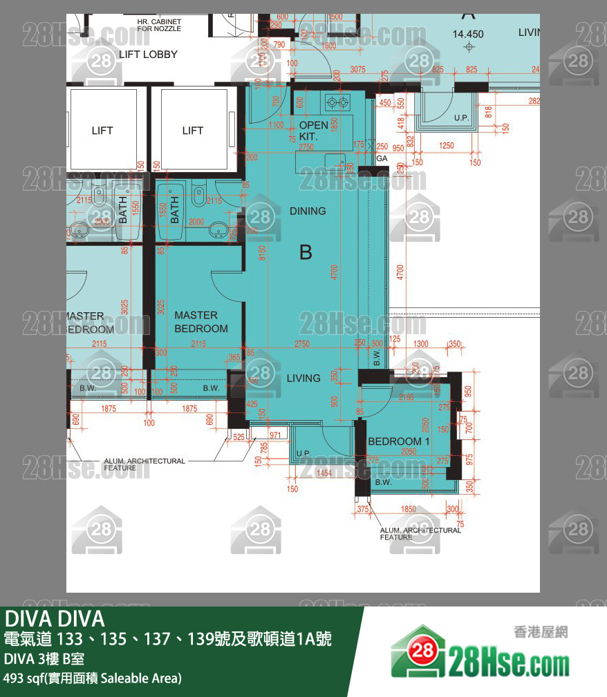 DIVA,  Flat B, 3/f, Diva FloorPlan