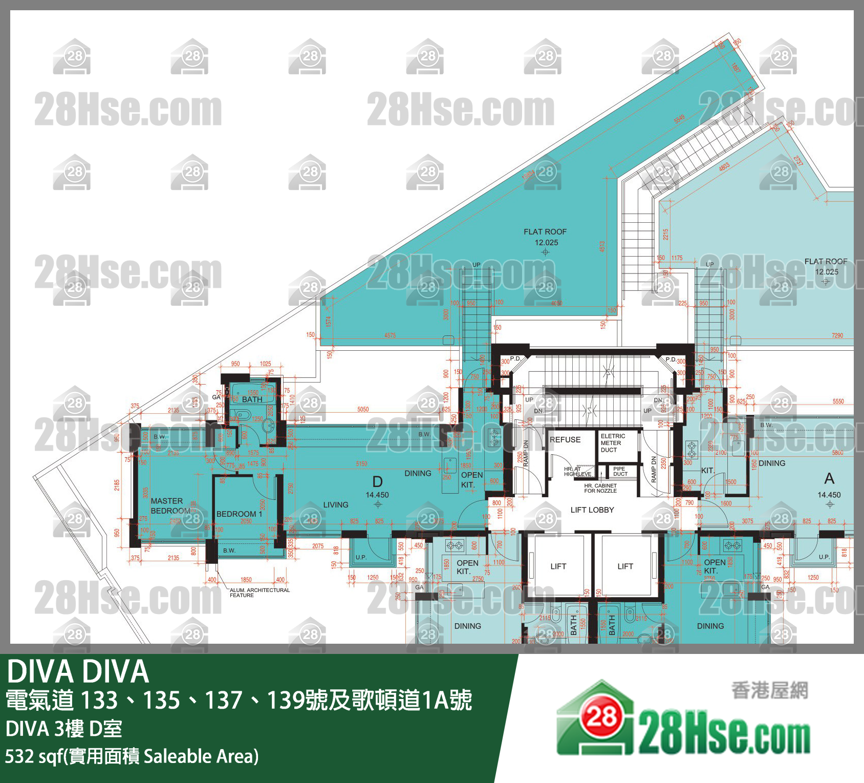 DIVA,  Flat D, 3/f, Diva FloorPlan