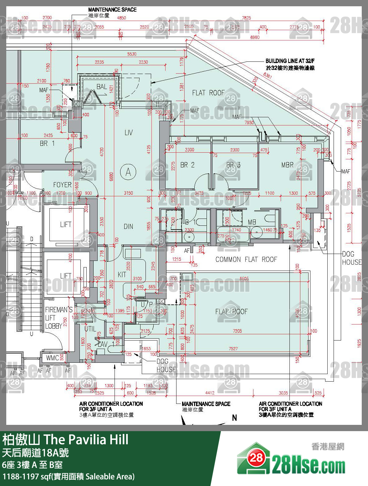 柏傲山 6座3樓 B室 平面圖
