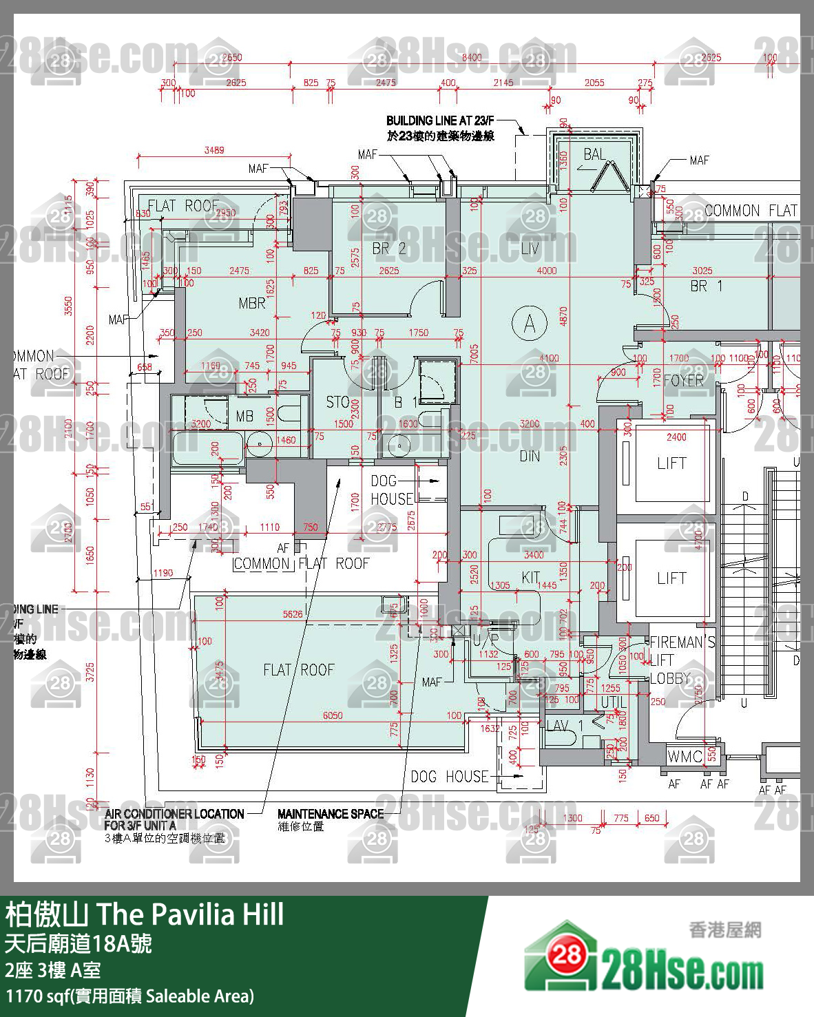 柏傲山 2座 3樓 A室 平面圖