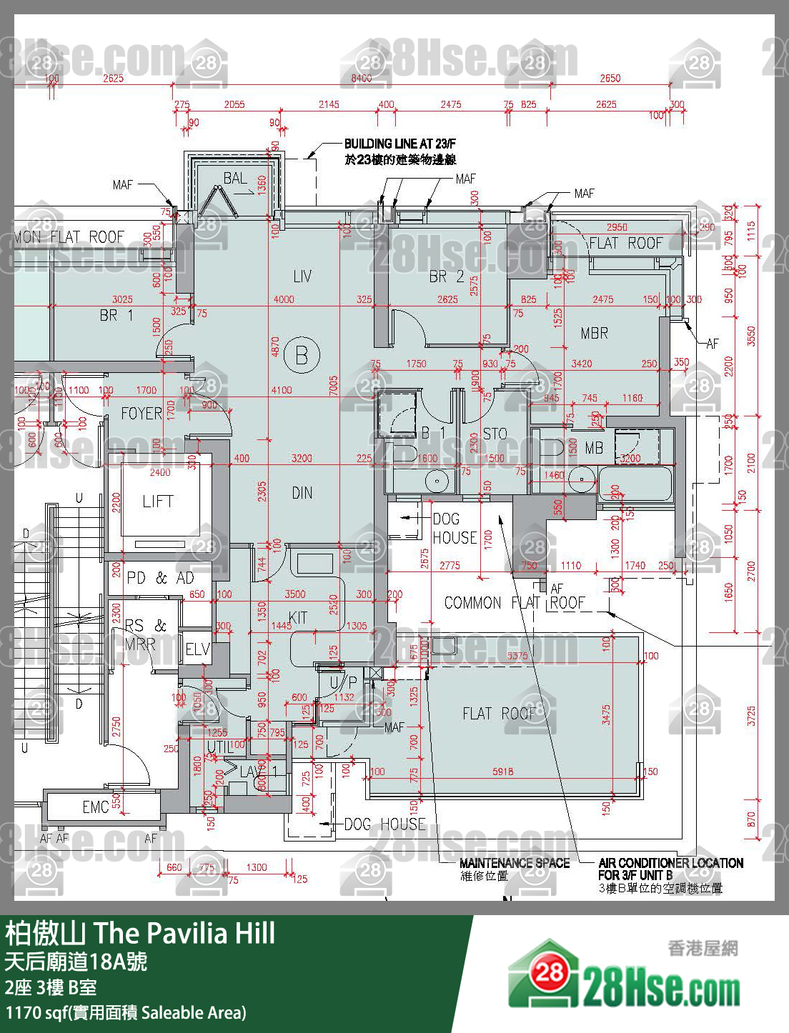 柏傲山 2座 3樓 B室 平面圖