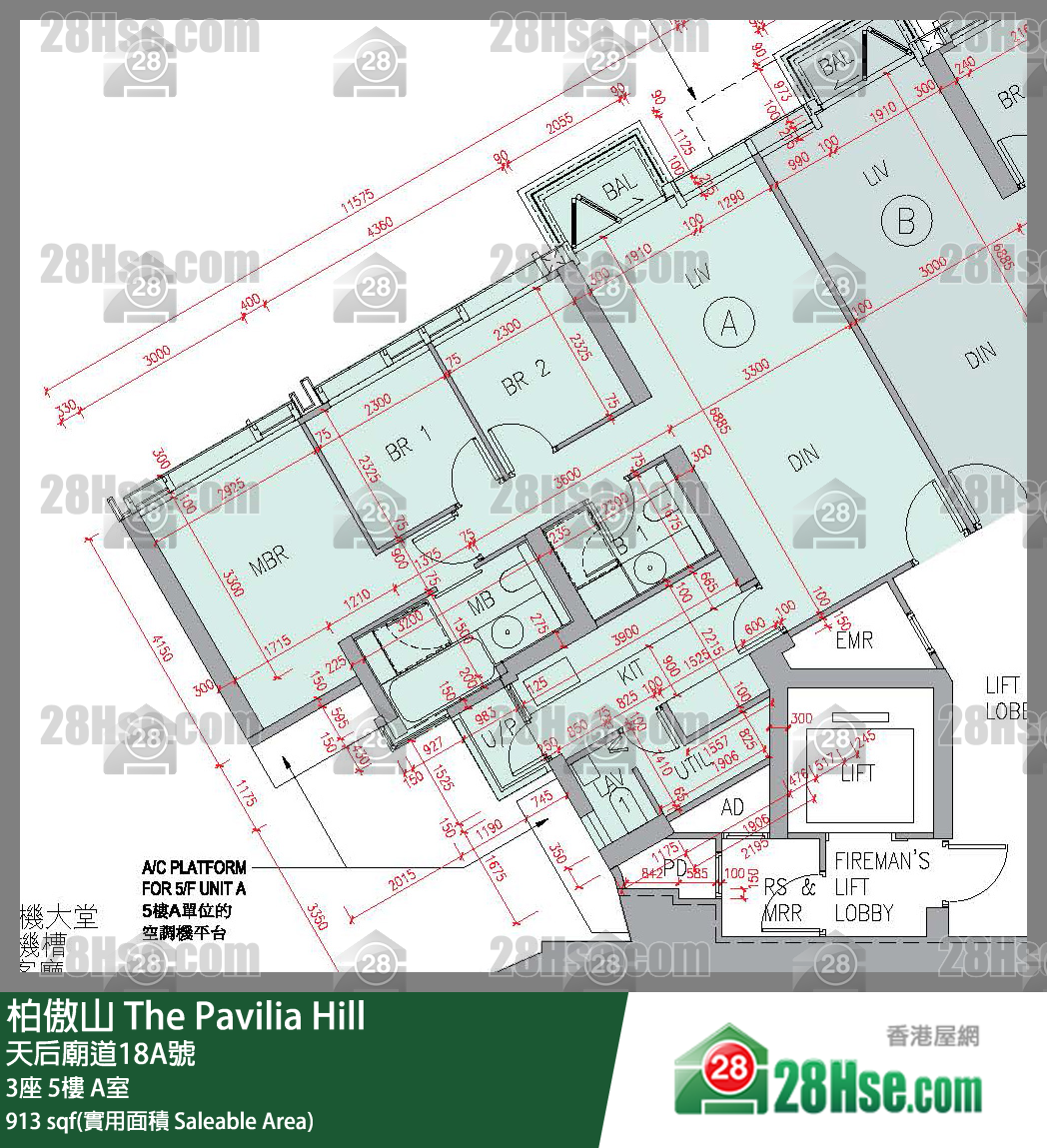 柏傲山 3座 5樓 A室 平面圖