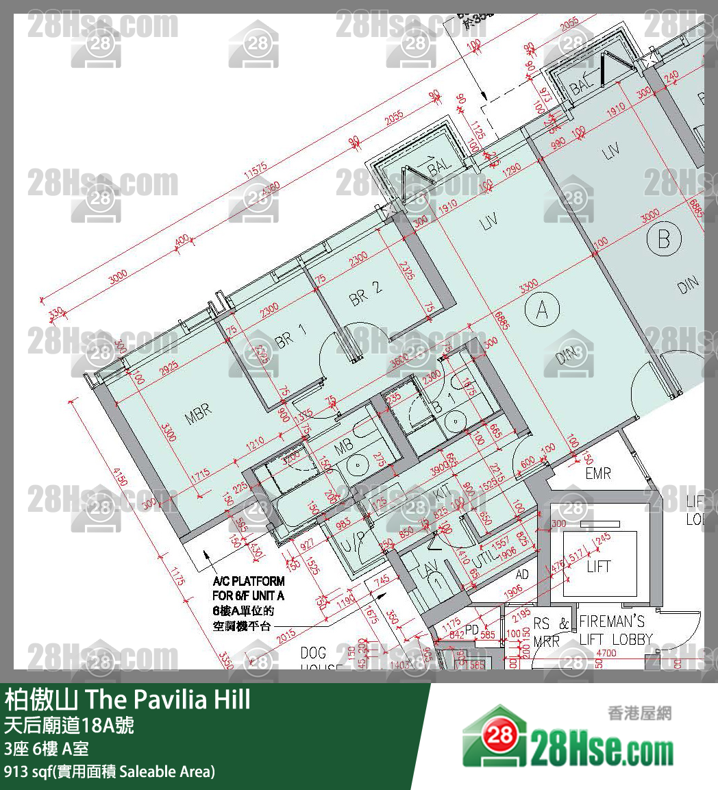 柏傲山 3座6樓 A室 平面圖