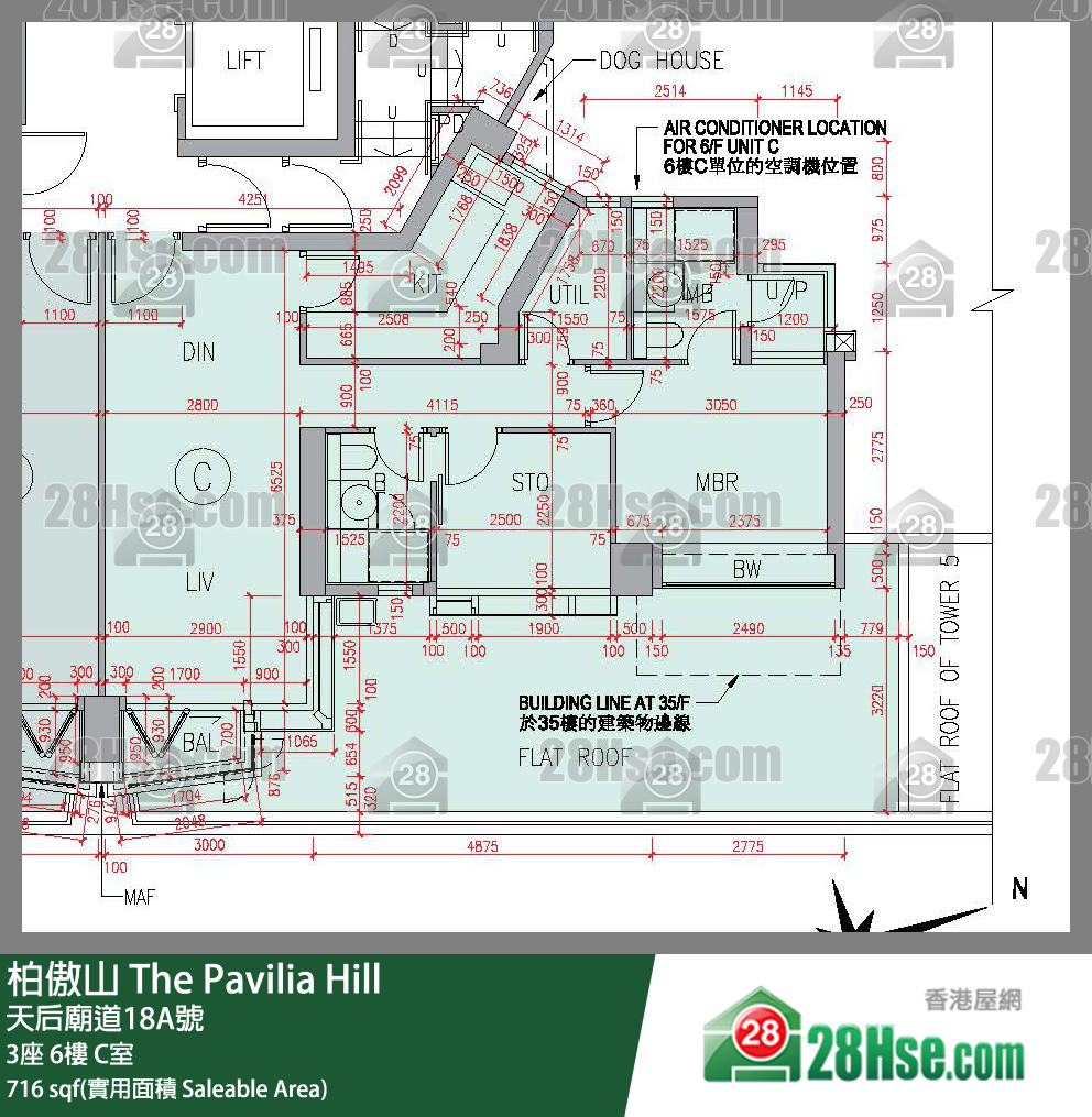 柏傲山 3座6樓 C室 平面圖