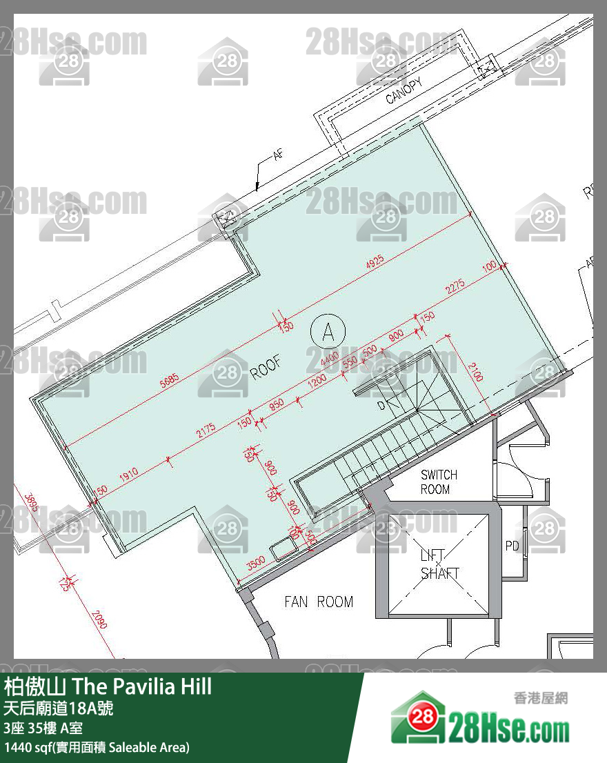 柏傲山 3座35樓 A室 平面圖