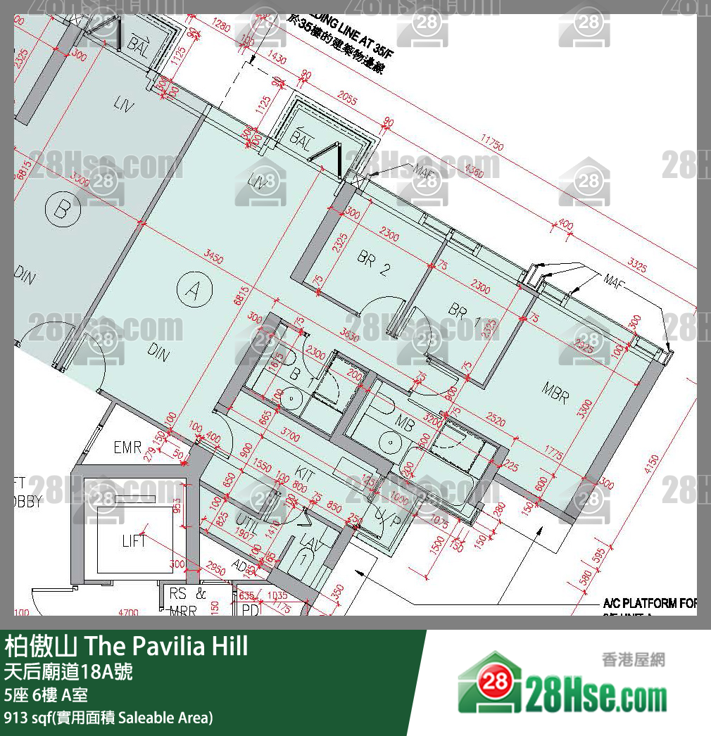 柏傲山 5座6樓 A室 平面圖