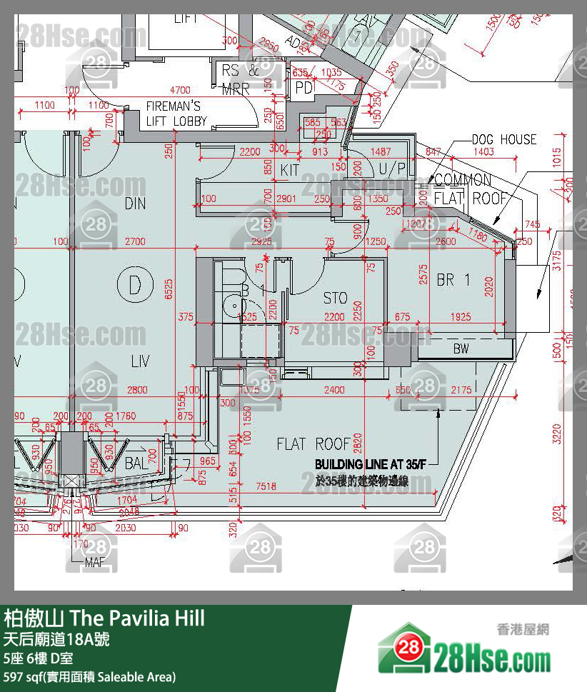 柏傲山 5座 6楼 D室 平面图